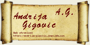 Andrija Gigović vizit kartica